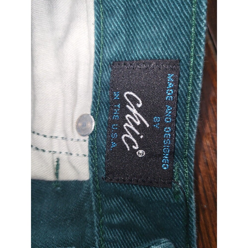 Vintage Chic Green Jeans Deadstock NWT High Rise Relaxed Tapered 16 Avg 30x29.5 - Picture 4 of 9